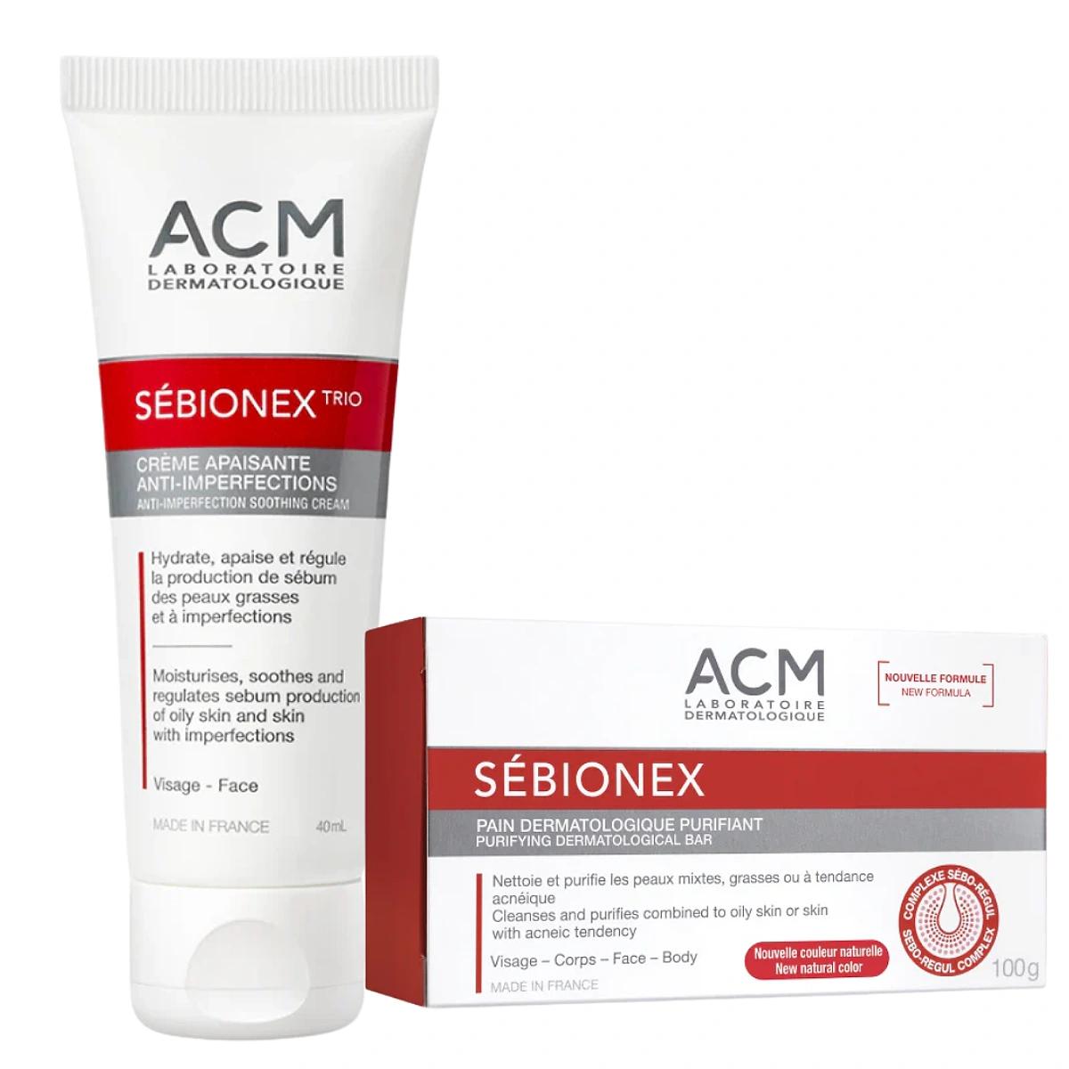 Acm Sebionex Trio Creme Apaisante Anti-Imperfection+Pain Dermato Duo Pack