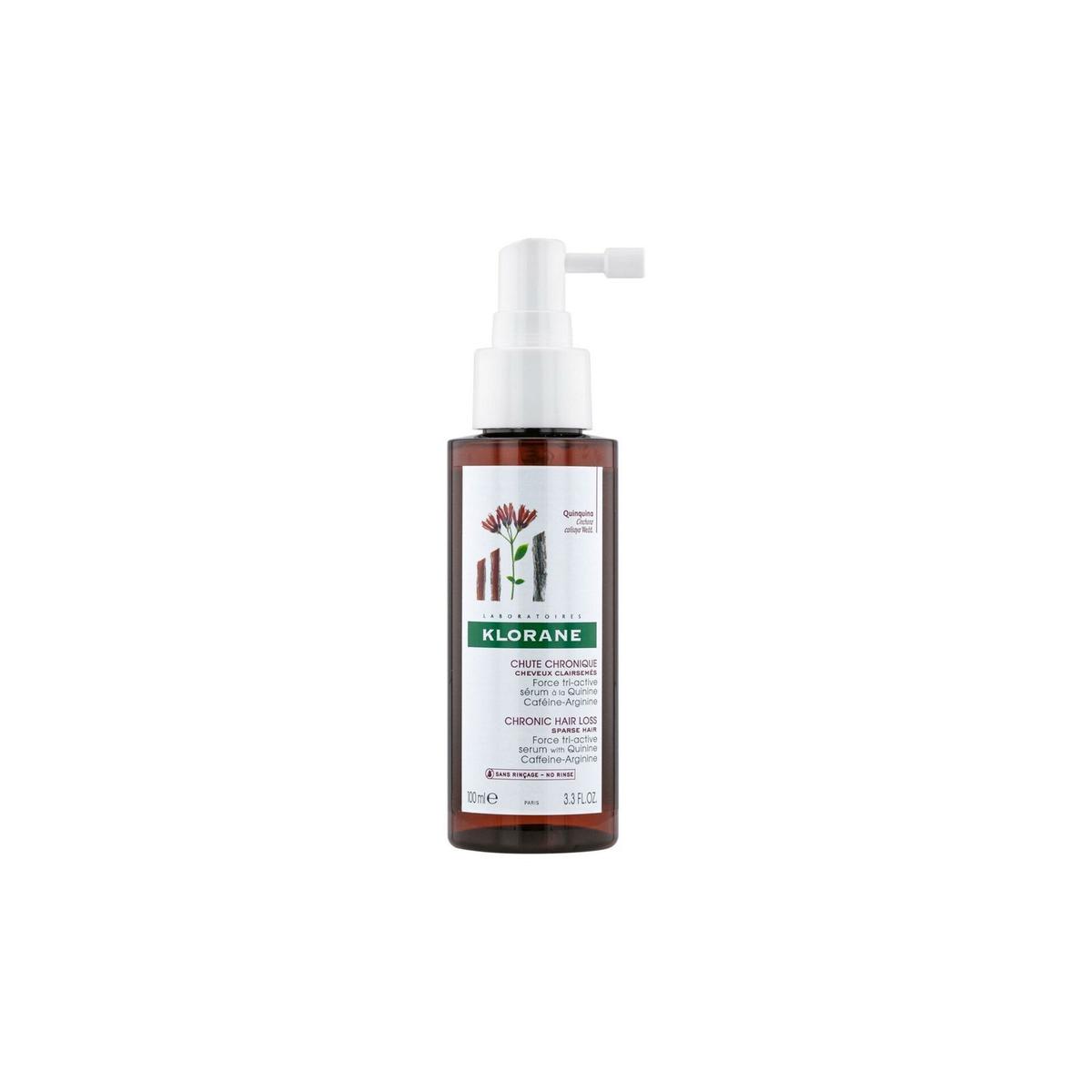Klorane Force tri-active sérum antichute Quinine Caféine Chute de cheveux chronique Cheveux clairsemés 100 ml