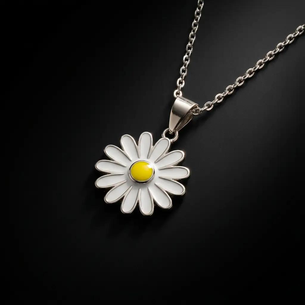 Collier Daisy Sunshine Argent 925 Rhodié