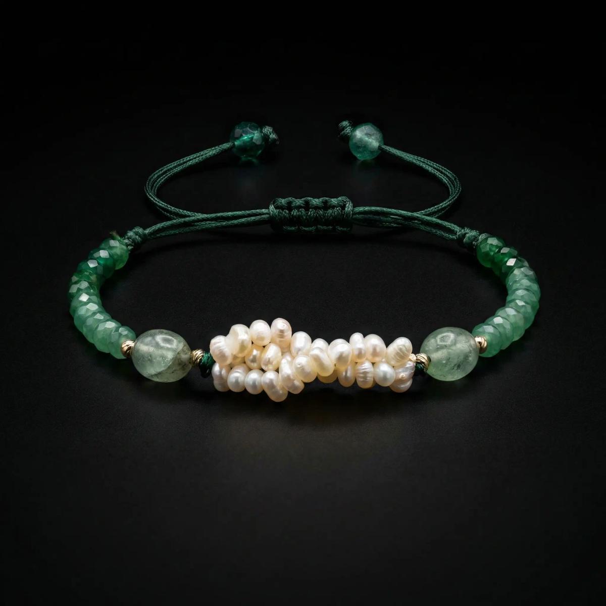 Bracelet Oasis en Pierres Vertes, Or 18K