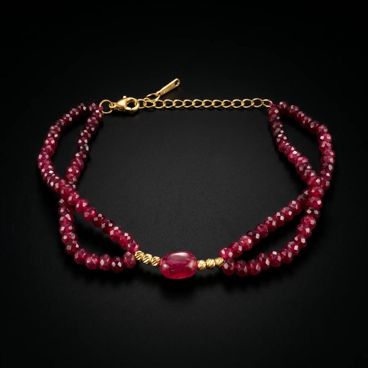 Bracelet Tresse Rouge Rubis inoxydable