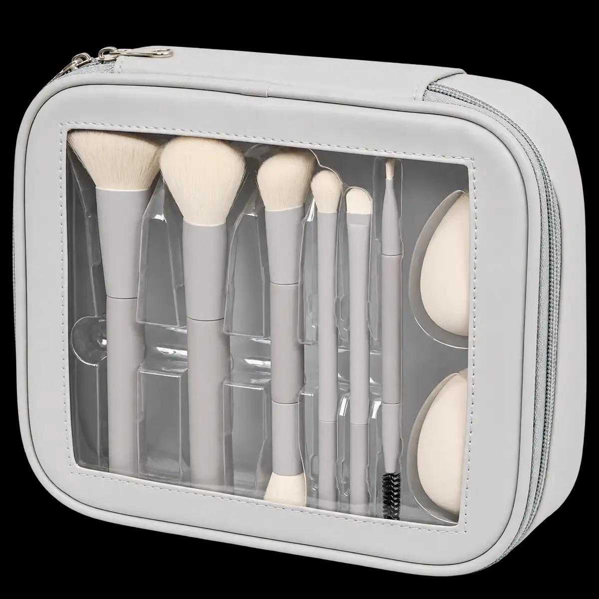 Action Set de pinceaux et éponges de maquillage 8 pièces avec pochette