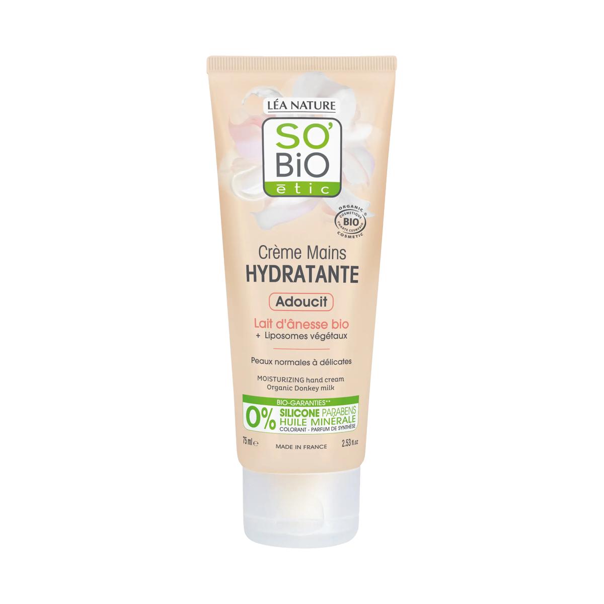 So'Bio Étic Crème Mains Hydratante Lait d'Ânesse Bio 75 ml